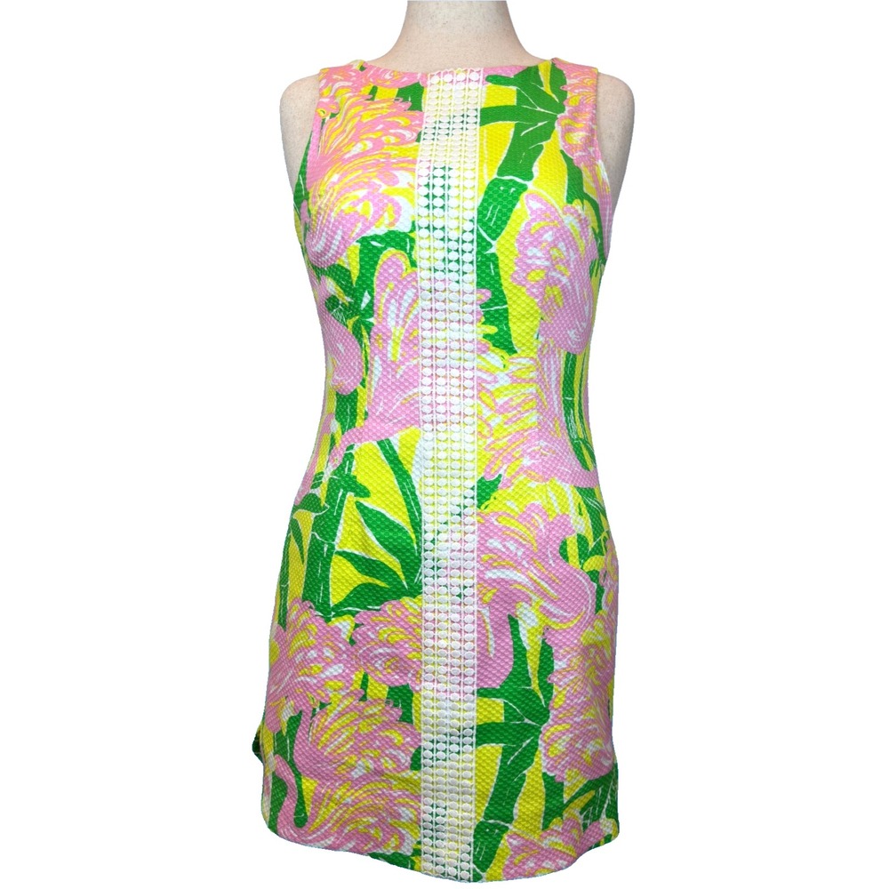 Lilly Pulitzer x Target 20th Anniversary Shift Dress 8 Pink Flamingo Fan Dance
